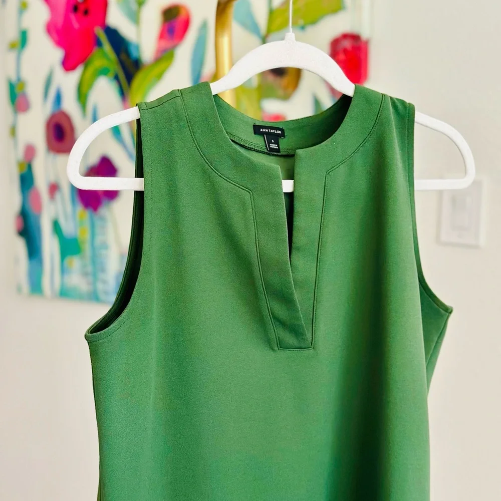 Ann Taylor Structured Collar Shift Sleeveless Tunic Dress - Picture 1 of 3